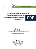 FDN 32 2016 Proceedings of The Workshops On The Formation of Over Arching Agricultural Innovation Platforms in 3 Counties in Kenya