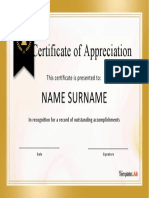 Certificate of Appreciation Recognition