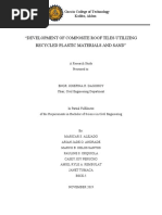 Development of Composite Roof Tiles Utilizing Recycled Plastic Materials and Sand