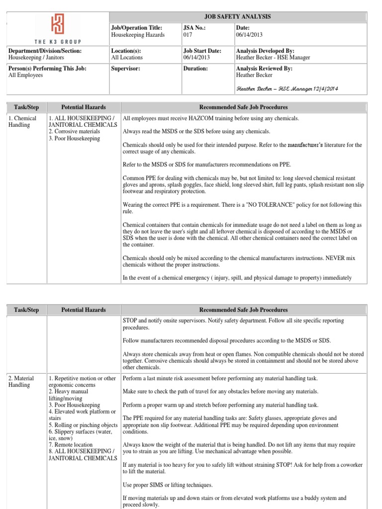 016 Housekeeping Hazards PDF PDF Personal Protective Equipment