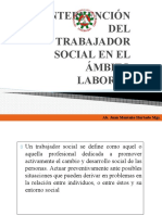 Intervención DEL Trabajador Social en El Ámbito Laboral: Ab. Juan Montaño Hurtado Mgs