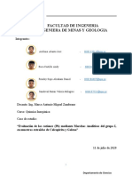 Evaluación de Los Cationes (PB) Mediante Marchas Analíticas Del Grupo I, en Muestras Extraídas de Calcopirita y Galena
