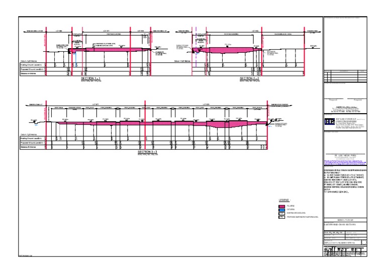 Earthworks Cross Sections Drawing | PDF