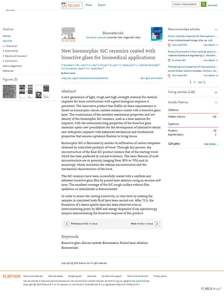 New Biomorphic SiC Ceramics Coated With Bioactive Glass For Biomedical Applications