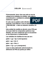 Partes por billón (PPB): Unidad de medida para compuestos químicos diluidos