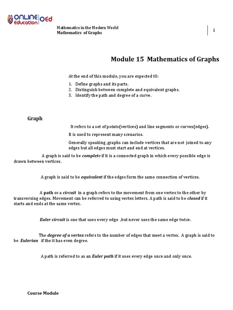 Mathematics of Graphs Overview | PDF