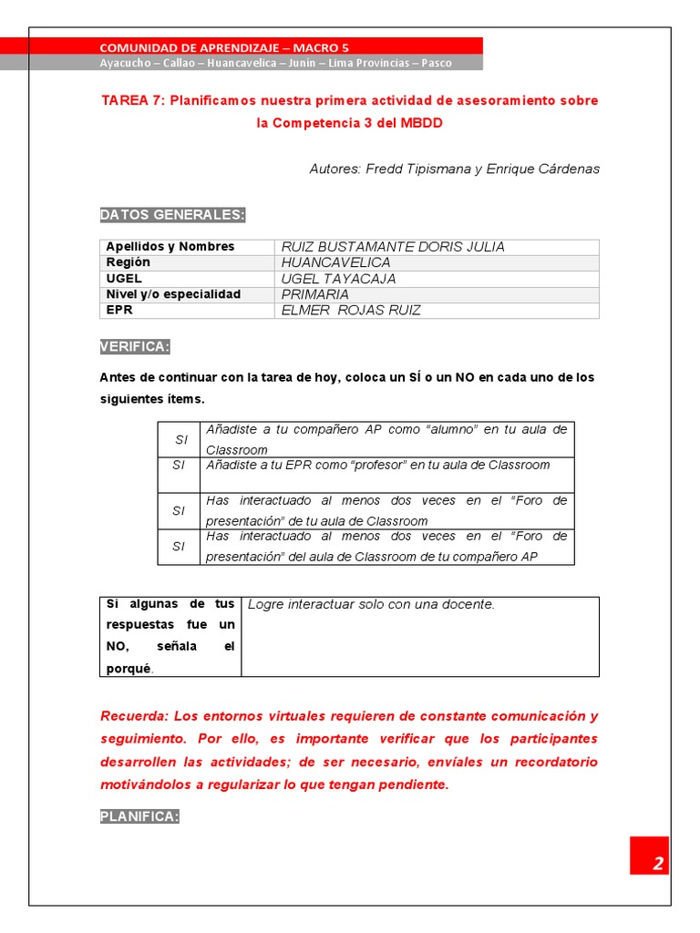 Modelo Tarea 7 | PDF | Salón de clases | Aprendizaje