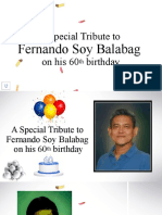 A Special Tribute To On His 60 Birthday: Fernando Soy Balabag