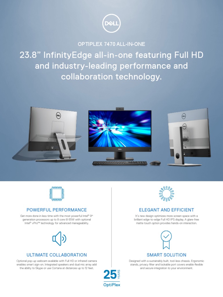 Optiplex 7470 All in One Spec Sheet PDF Solid State Drive Windows 10