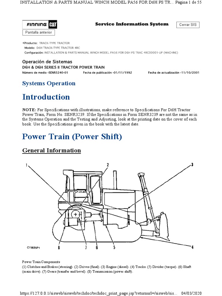 D6H Transmission System Overview | PDF | Transmission (Mechanics) | Clutch