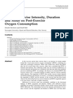 Effect of Exercise Intensity, Duration and Mode On Post-Exercise Oxygen Consumption