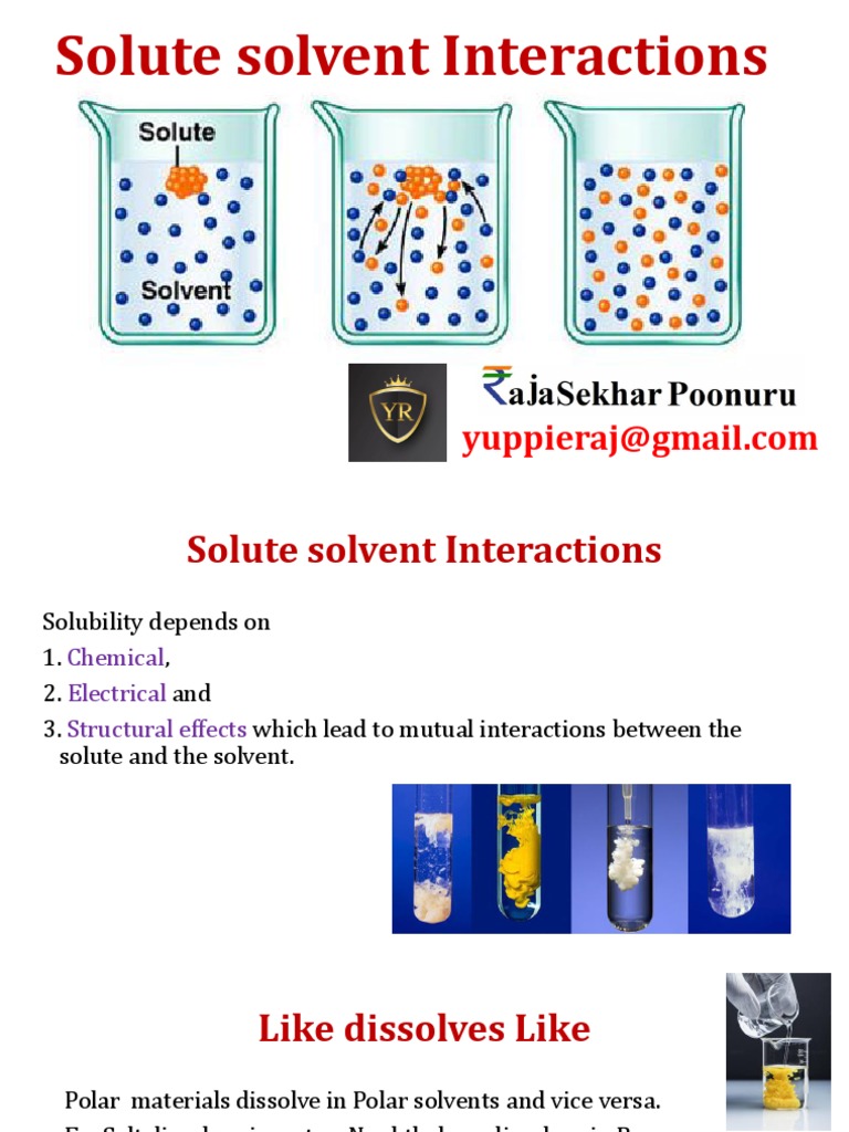 Solute Solvent Interactions PPI BPII I PDF Intermolecular Force