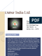 Dabur India LTD.: Presented By: Deepak Section - A ROLL NO. - 2379