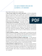 30 COSAS QUE DEBES DEJAR DE HACERTE A TI MISMO