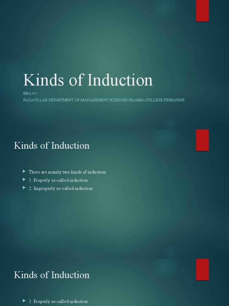 Types of Induction Explained | PDF | Inductive Reasoning | Inference
