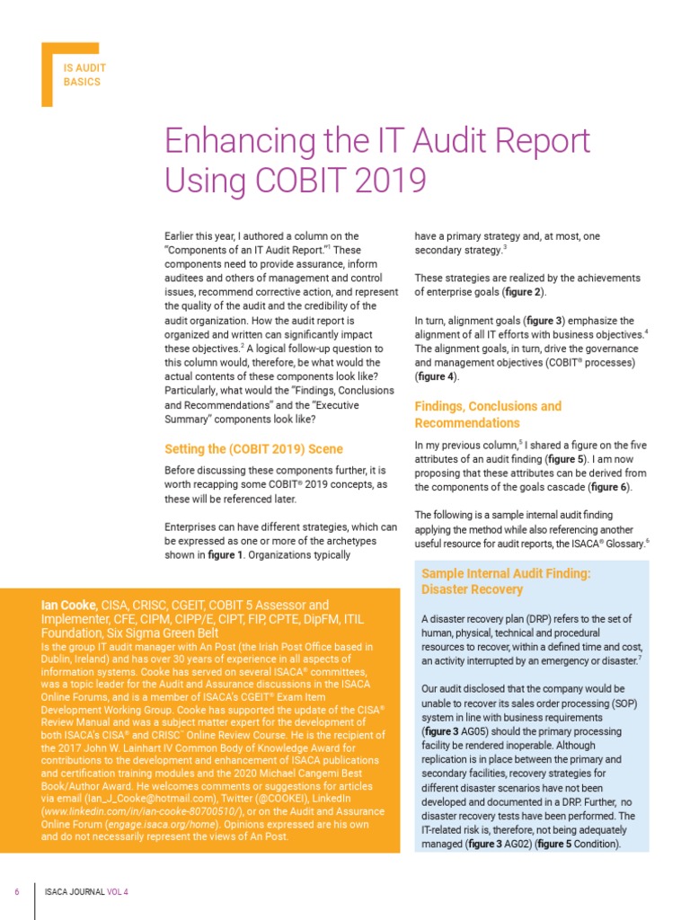 Enhancing The IT Audit Report Using COBIT 2019 - Joa - Eng - 0720 | PDF ...