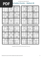 Moderate Sudoku Puzzles – Free Printable