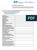 COVID 19 Positive Test Report Form: 24 Hours