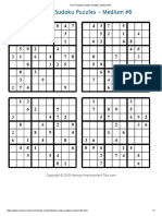 Free Printable Sudoku Puzzles, Medium #6 PDF