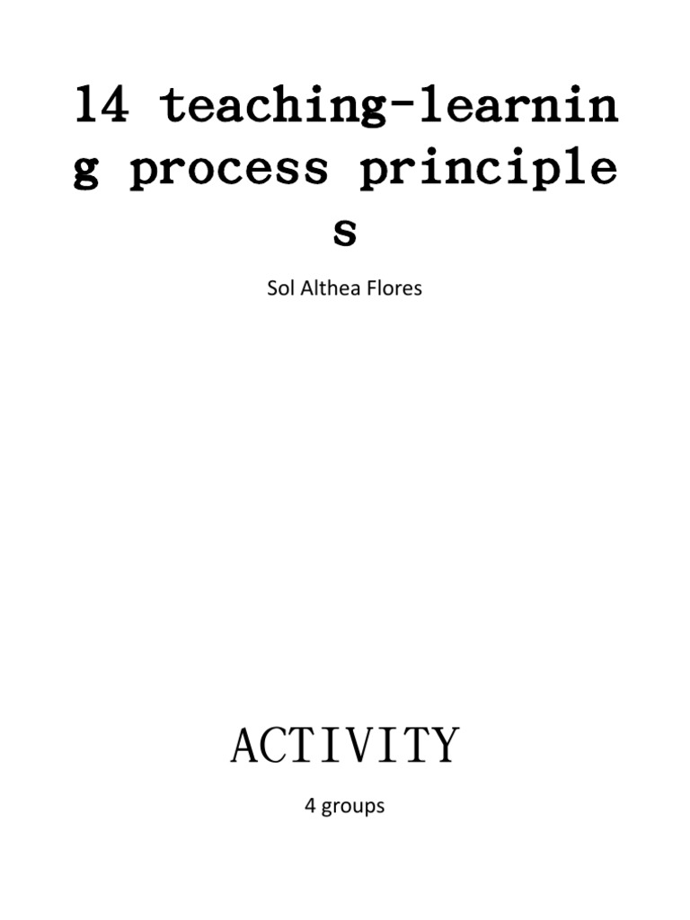14 Principles of Learner-Centered Psychology | PDF | Metacognition ...