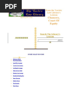 Chancery, Court of Equity: From The 'Lectric Law Library's Lexicon