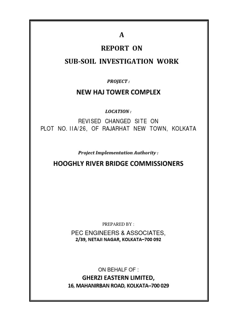 Soil Investigation Report for Haj Tower | PDF | Silt | Soil