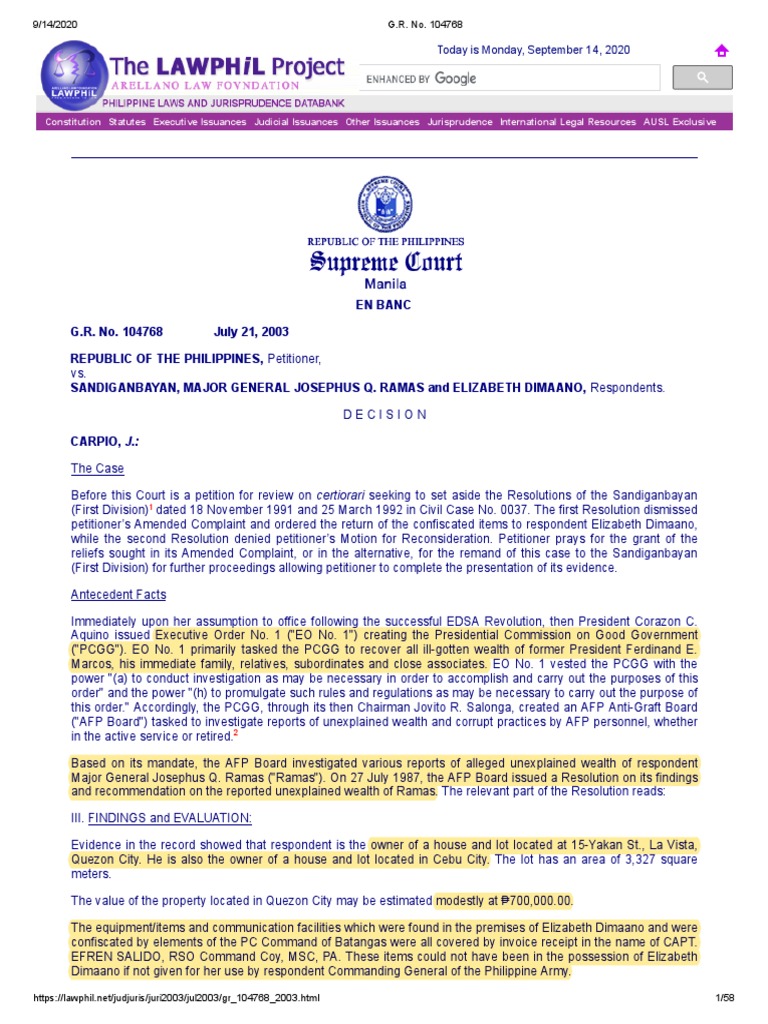 Republic v sandiganbayan g r no 104768 july 21 2003 pdf