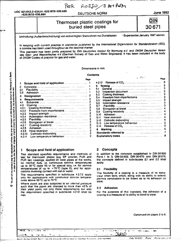DIN 30671 June 1992 | PDF