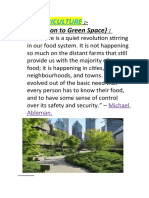Agriculture:: - (Introduction To Green Space)