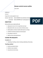 Communicable Disease Control Course Outline: Objectives