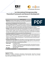 Comparative International Entrepreneurship: Theoretical Framework and Research Development