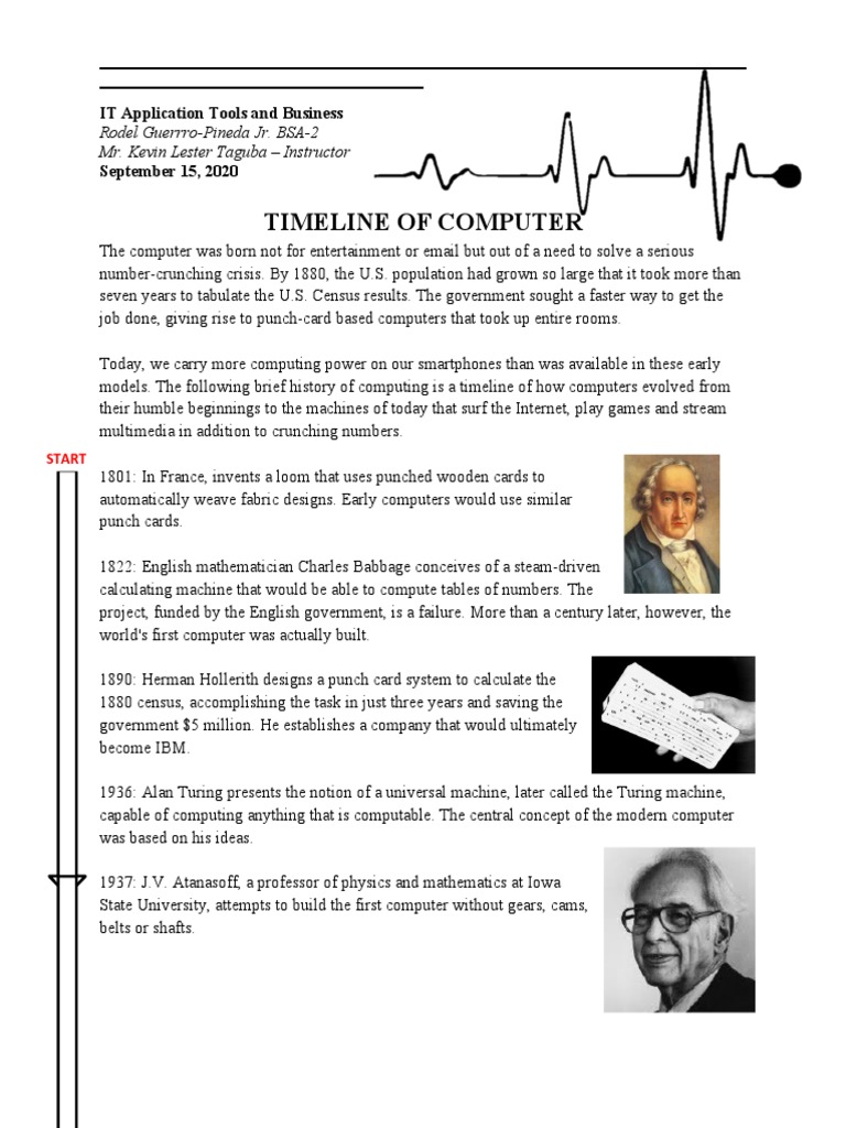 History of Computer Evolution Timeline | PDF | Personal Computers ...