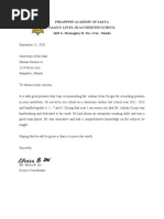 Letter of Request Statistician | PDF