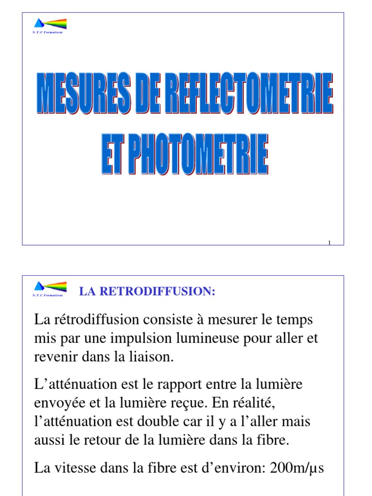 Reflectometrie PDF, PDF, Fibre optique