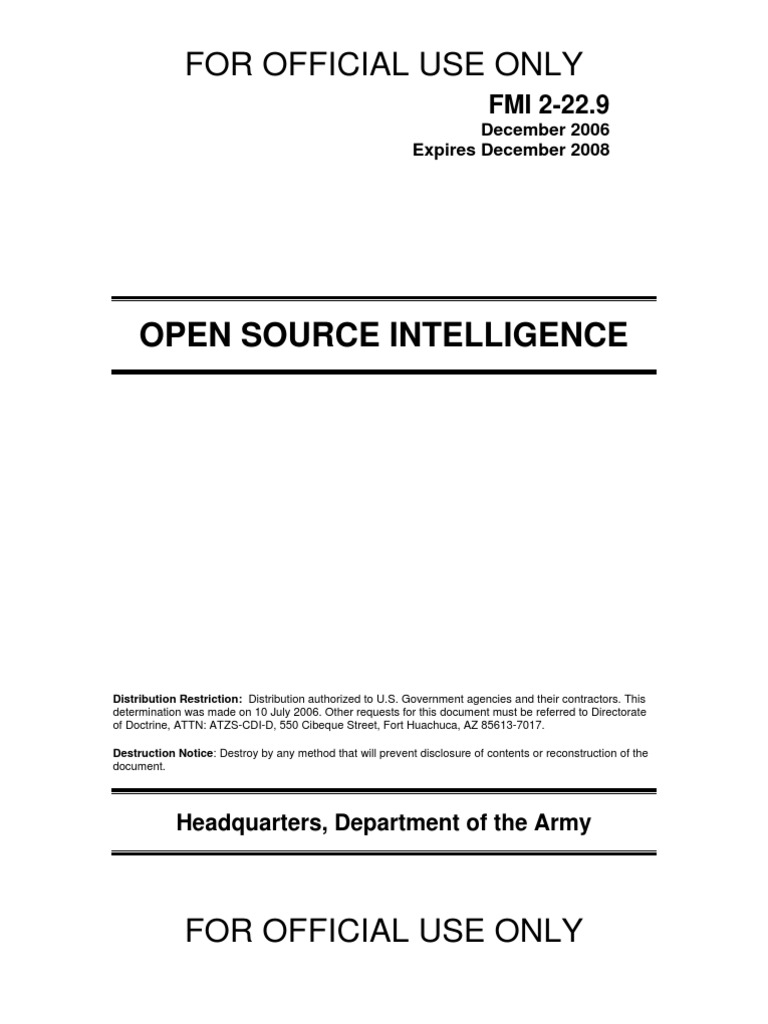 Open source intelligence pdf classified information military 