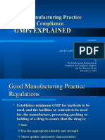 Good Manufacturing Practice ("GMP") ComplianceGMPs EXPLAINED