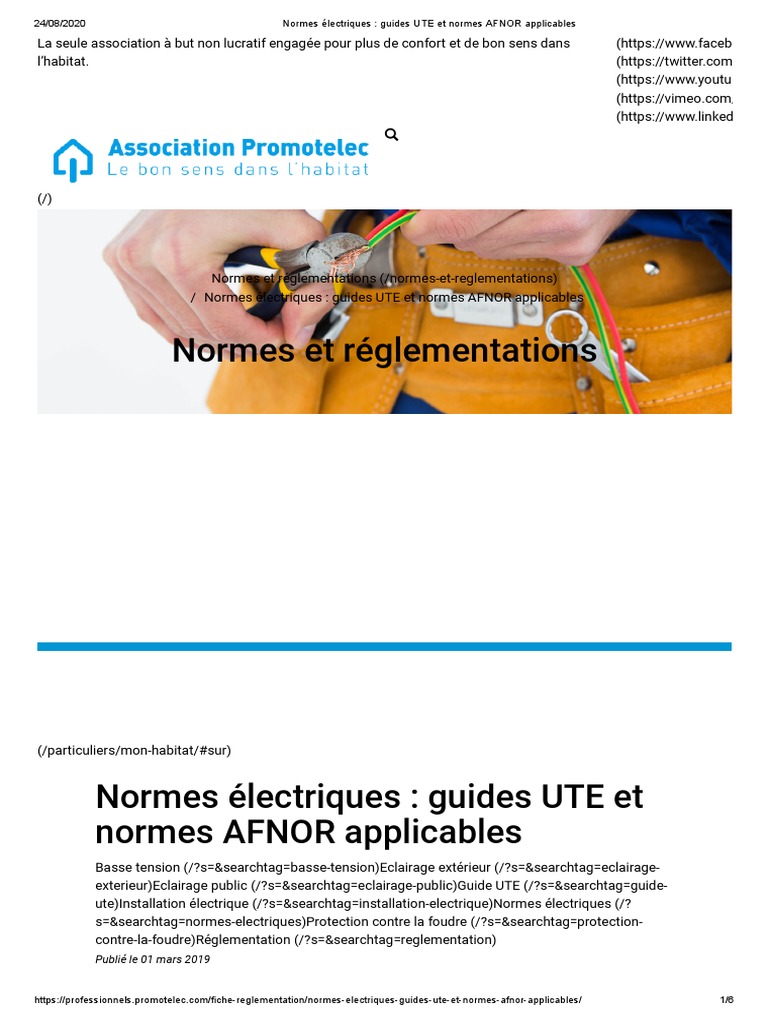 Normes Electriques Guides Ute Et Normes Afnor Applicables Renovation Foudre