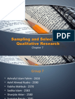 Sampling and Selection in Qualitative Research