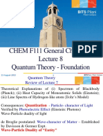 CHEM F111 General Chemistry Quantum Theory - Foundation: Pilani