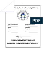 Title (Font Size 18, Times New Roman, Capital-Small) : Minhaj University Lahore Hamdard Chowk Township Lahore