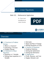 Chapter 1: Linear Equations: Math 121:: Mathematical Applications