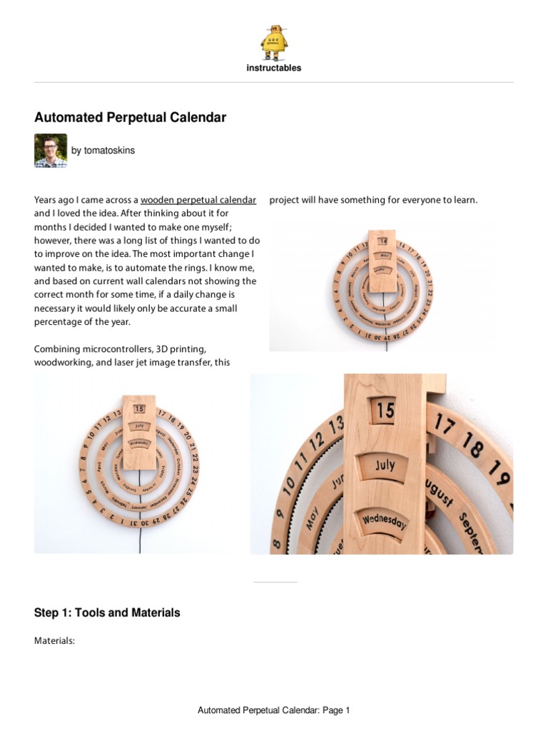 Automated Perpetual Calendar Guide | PDF | Computers