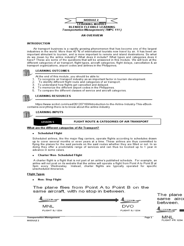 Module 2. Air Transportation (Transportation Management) | PDF ...