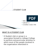 Plan For A Student Club