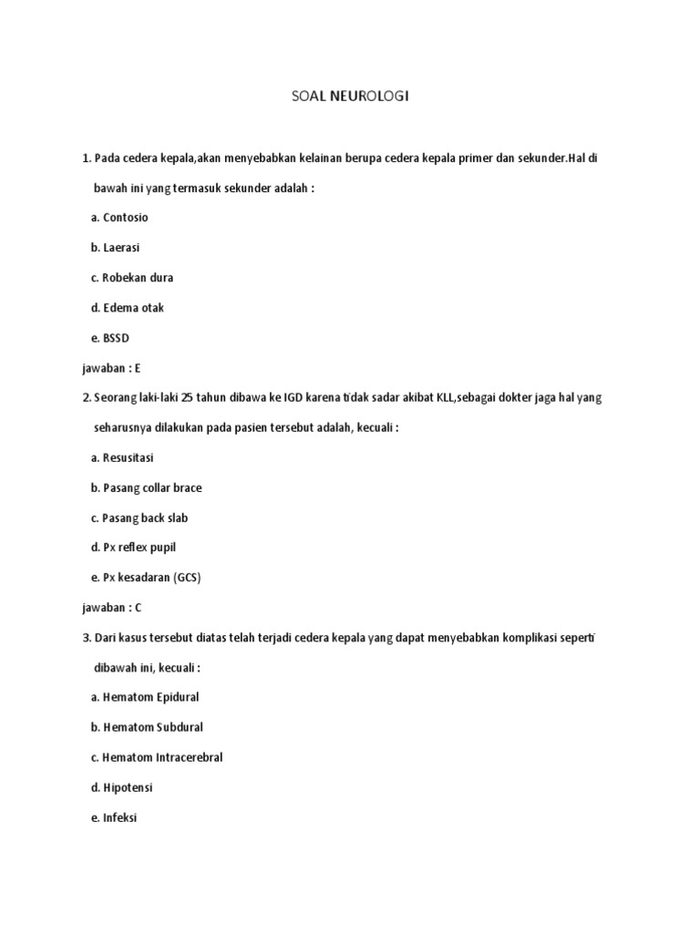Soal Neurologi