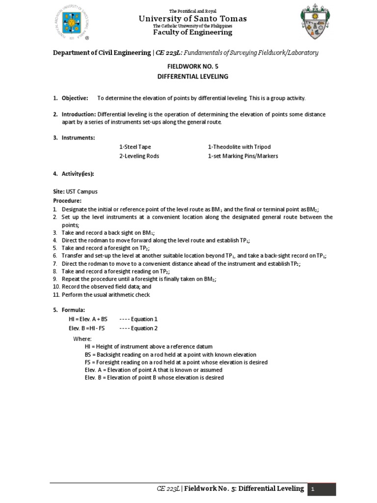FW5 Differential Leveling PDF