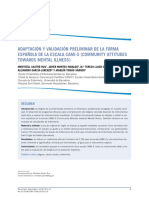 Adaptación Y Validación Preliminar de La Forma Española de La Escala Cami-S (Community Attitudes Towards Mental Illness)