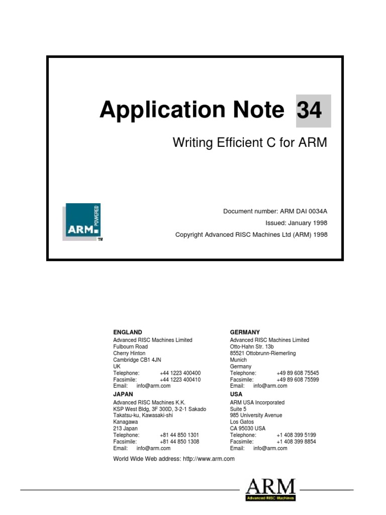 DAI0034A Efficient C | PDF | Arm Architecture | Pointer (Computer ...