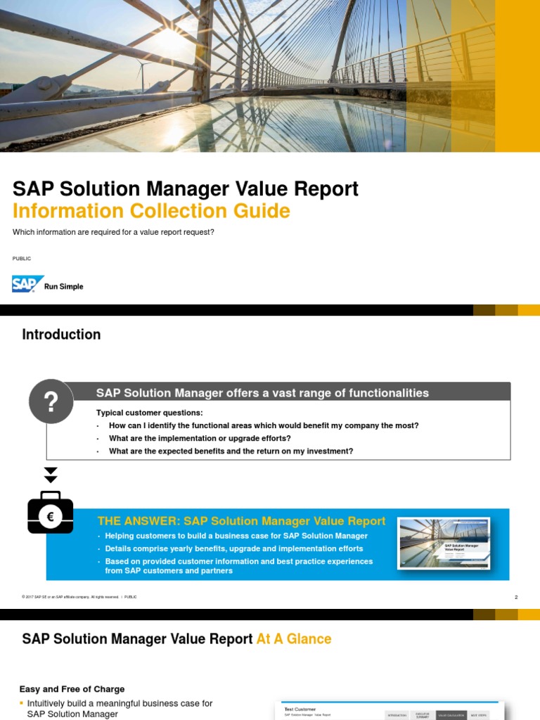 SAP Solution Manager Value Report: Information Collection Guide | PDF ...