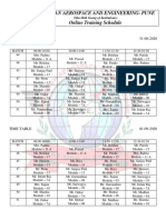 Schedule 31 Aug To 5 Sep